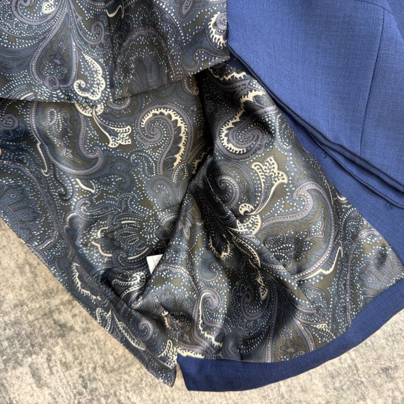 Joseph Abboud Waistcoat Mens 44L Blue Slim Fit Suit Vest Paisley Lined NEW - Picture 5 of 10